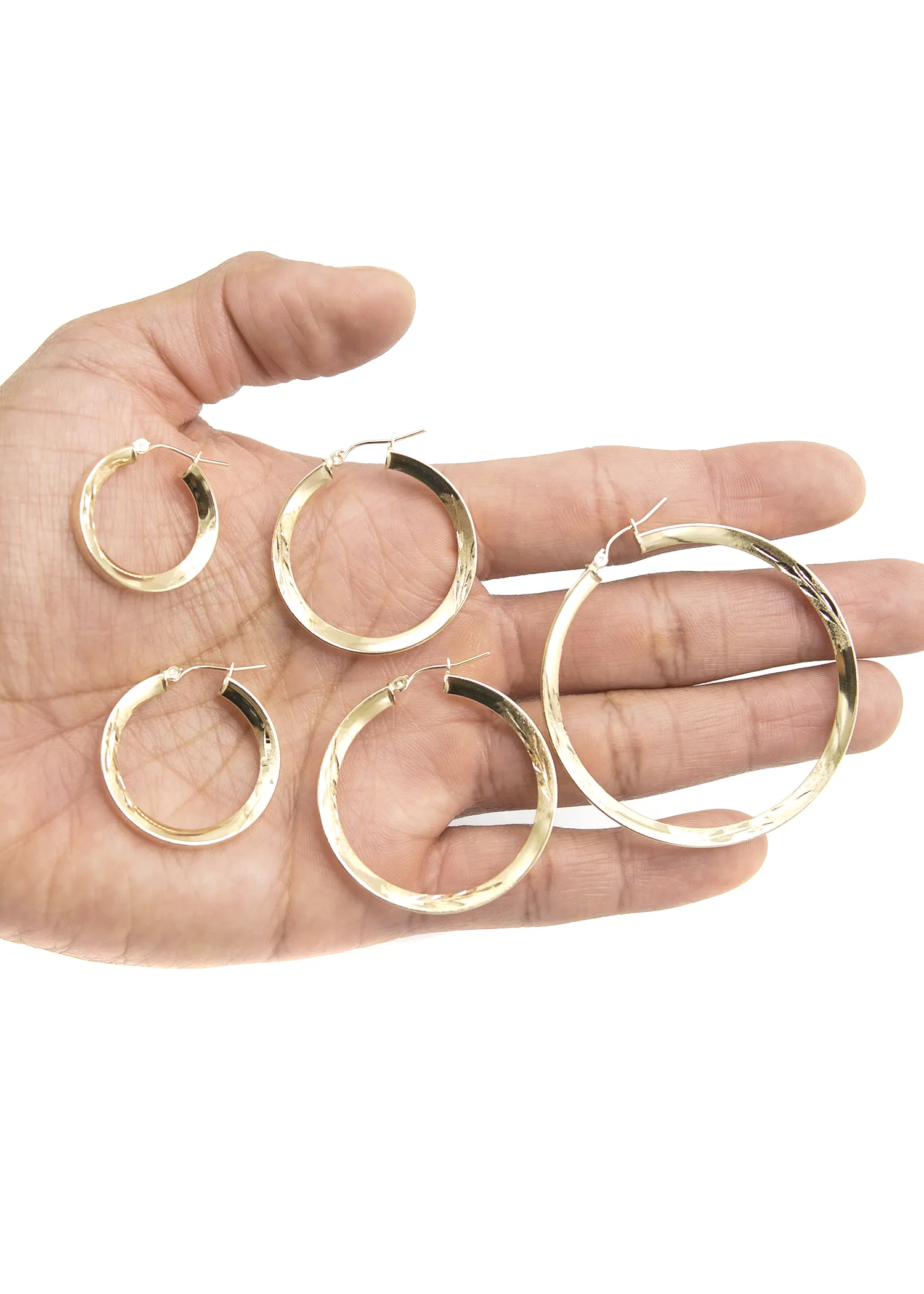 10K Womens Gold Hoop Earrings | Customizable Size