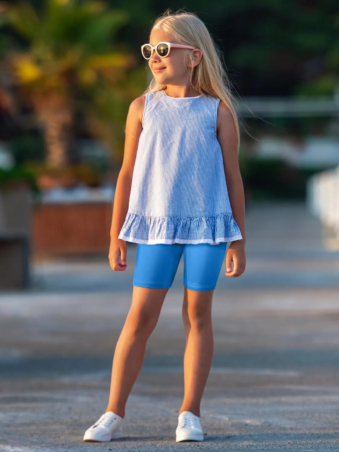 8 Pack Girls Shorts Bike Shorts Toddler Biker Cartwheel Multi-Color Dance Under Dress Girls Clothes