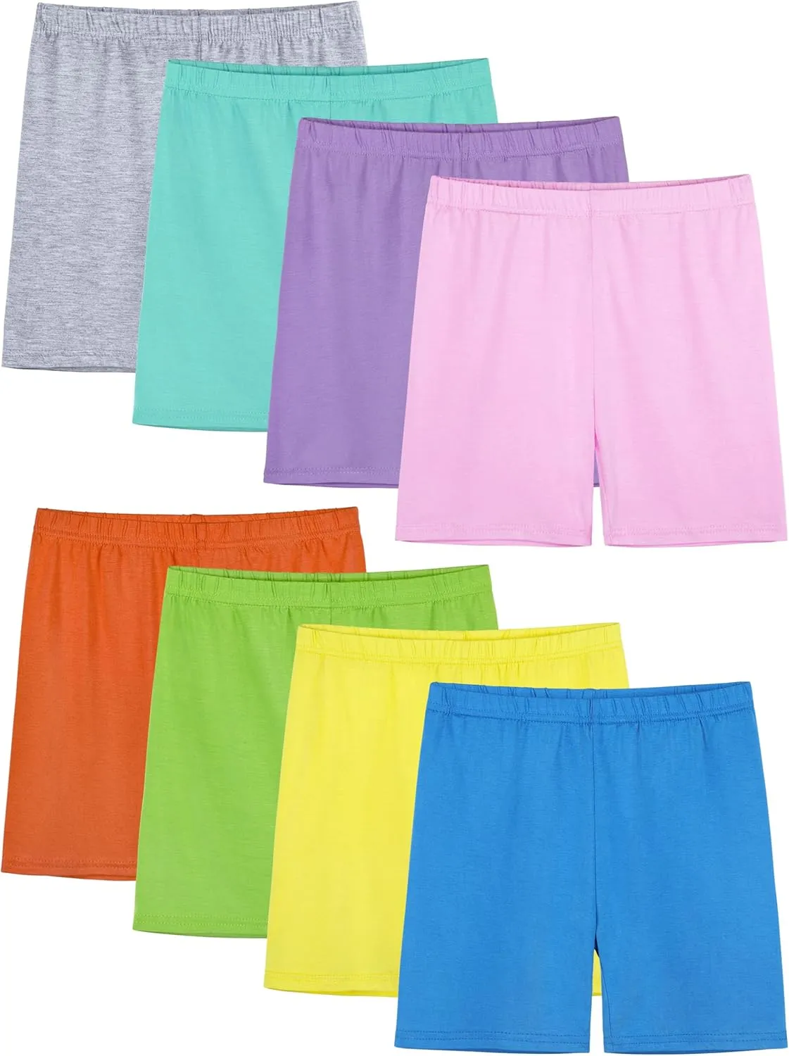 8 Pack Girls Shorts Bike Shorts Toddler Biker Cartwheel Multi-Color Dance Under Dress Girls Clothes