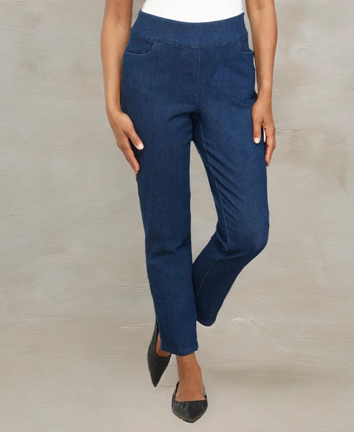 Alfred Dunner Womens Petite Super Stretch Mid-Rise Short Length Pant