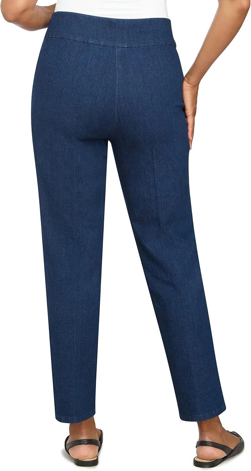 Alfred Dunner Womens Petite Super Stretch Mid-Rise Short Length Pant