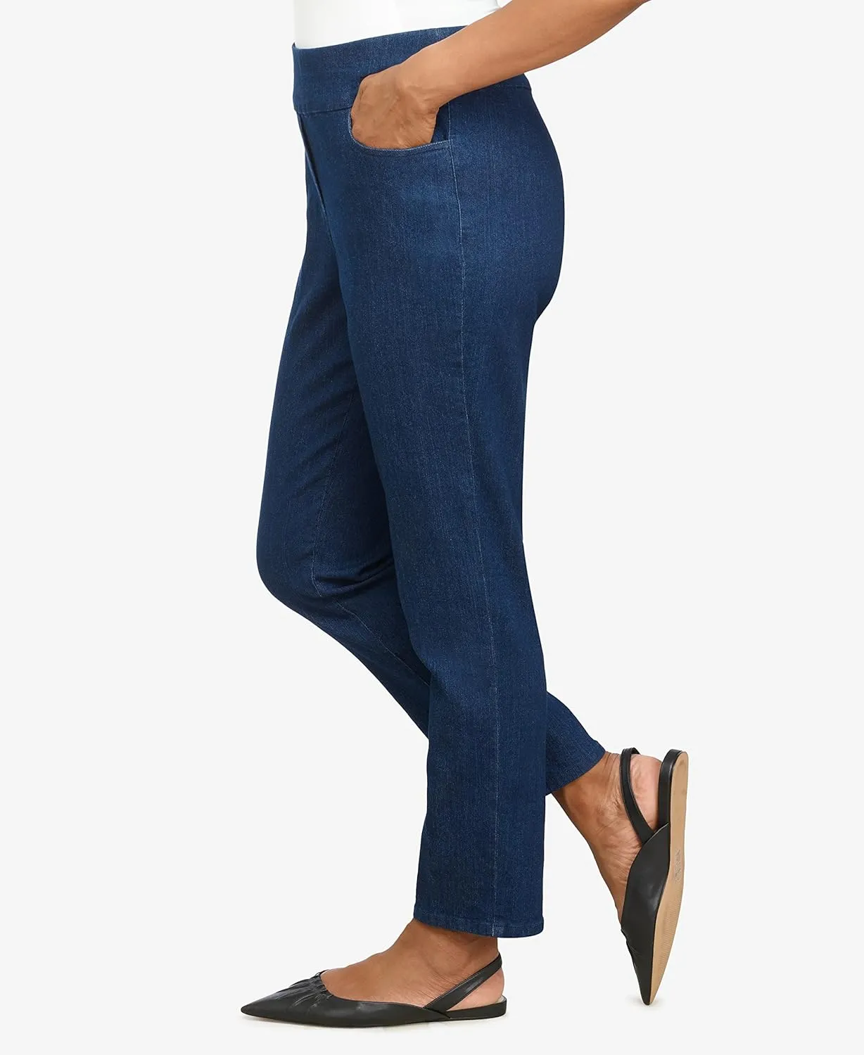 Alfred Dunner Womens Petite Super Stretch Mid-Rise Short Length Pant