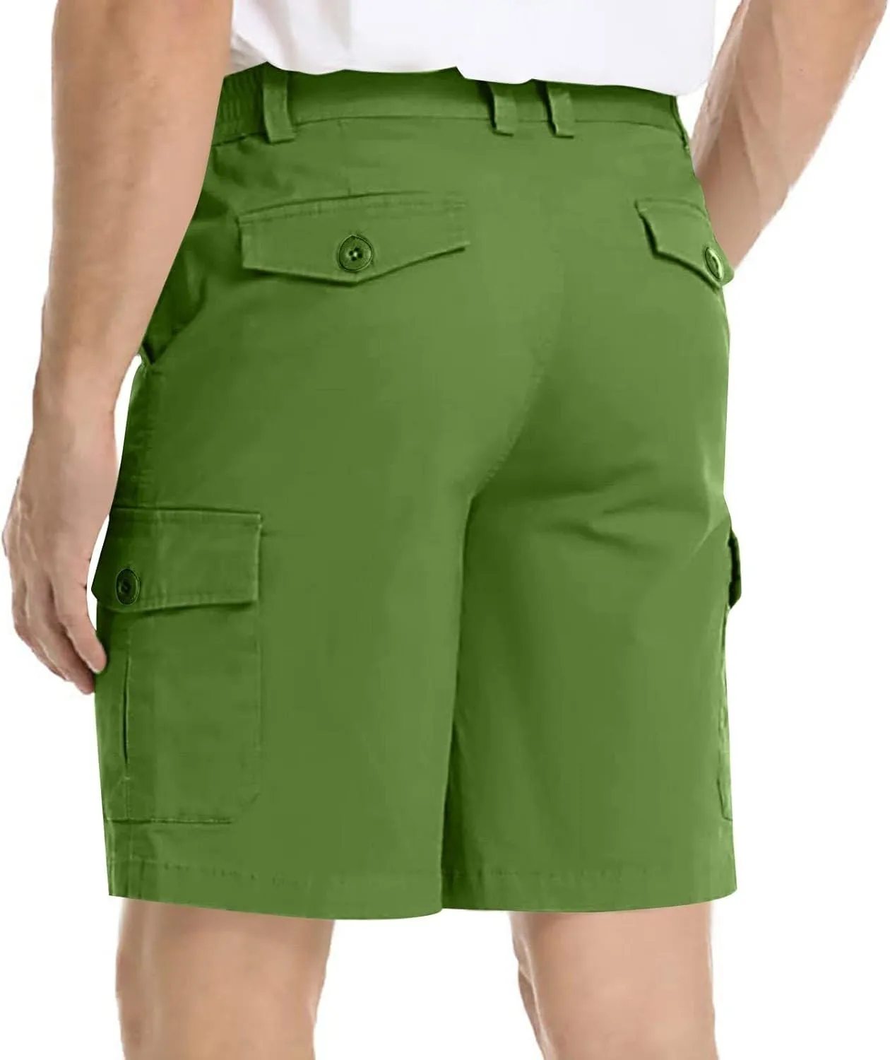 Athletic Cargo Shorts for Men Casual Lightweight Baggy Button Zipper Pants Loose Pockets Summer Beach Half Pants