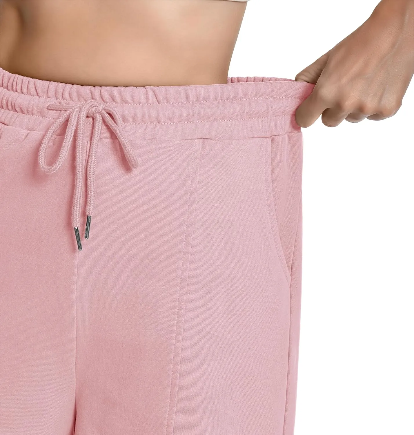 Cotton High Waisted Sweat Drawstring Casual Shorts with Pockets Summer Shorts Women