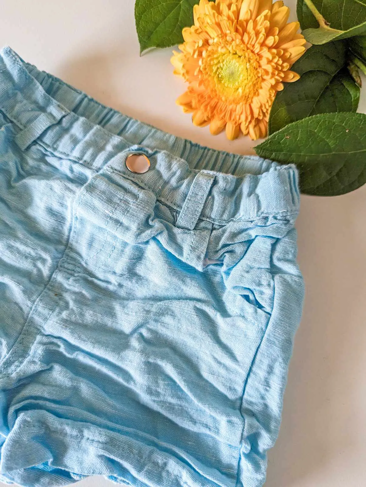 Edgehill Collection Linen Blend Shorts in Blue (6m)