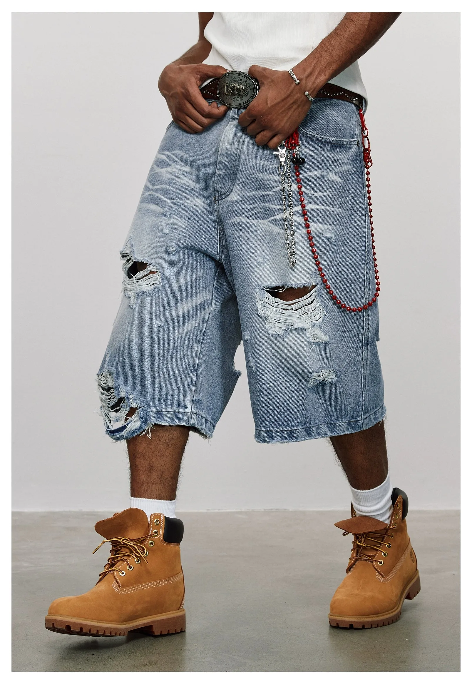 Extra Distressed Denim Shorts