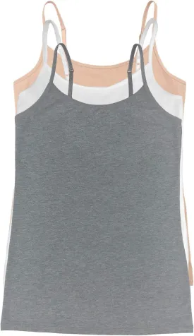 Felina Womens Cotton Modal Camisole, Adjustable Cotton Tank Top 3-Pack