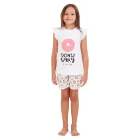 Girls summer pajama set Donut t-shirt   shorts