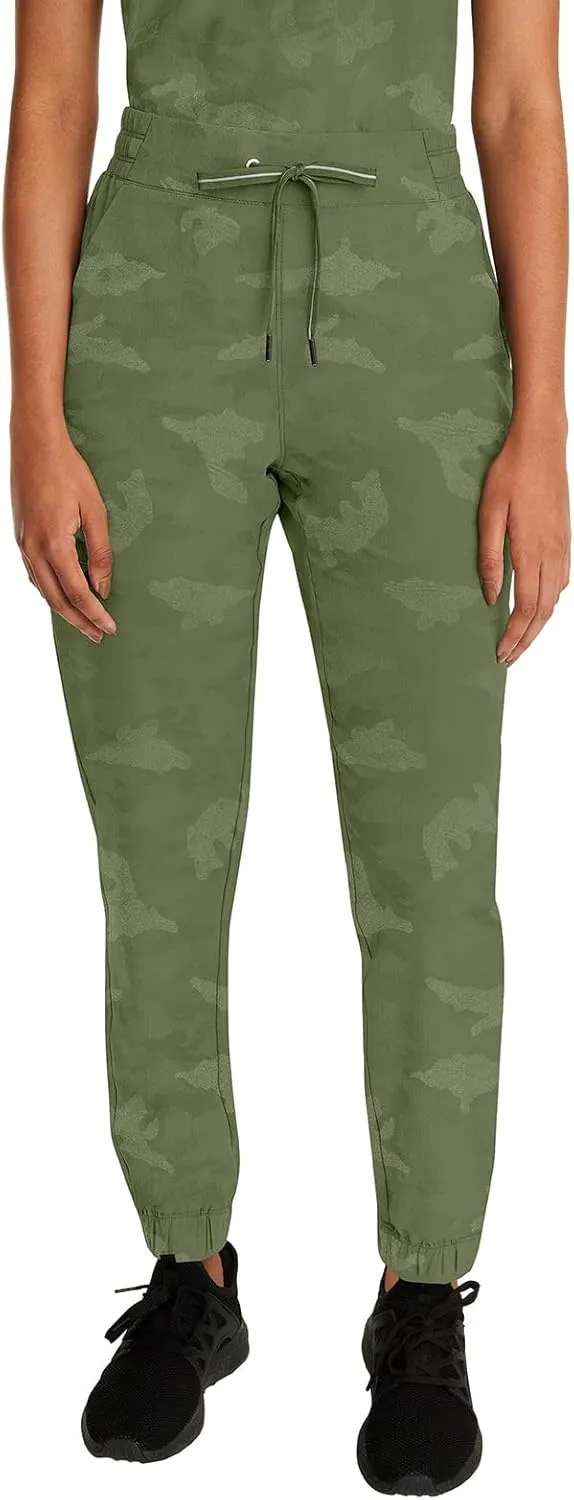 Healing Hands Scrubs for Women Jogger Camo Pant Tate 5 Pockets Moisture Wicking, Easy Care, 360 Stretch, Quick Dry - 9350