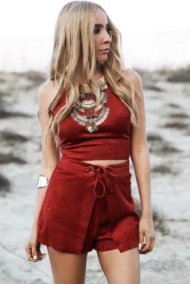Heaven To Touch Suede Halter Top