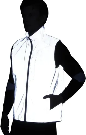 LZLRUN Reflective Vest Jacket Casual Hiphop Windbreaker Night Sporting Coat Hooded Fluorescent Clothing