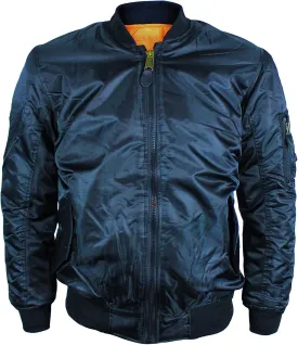 Maximos New Men's Water Resistant Reversible Flight Pilot Bomber Jacket (S, Navy)
