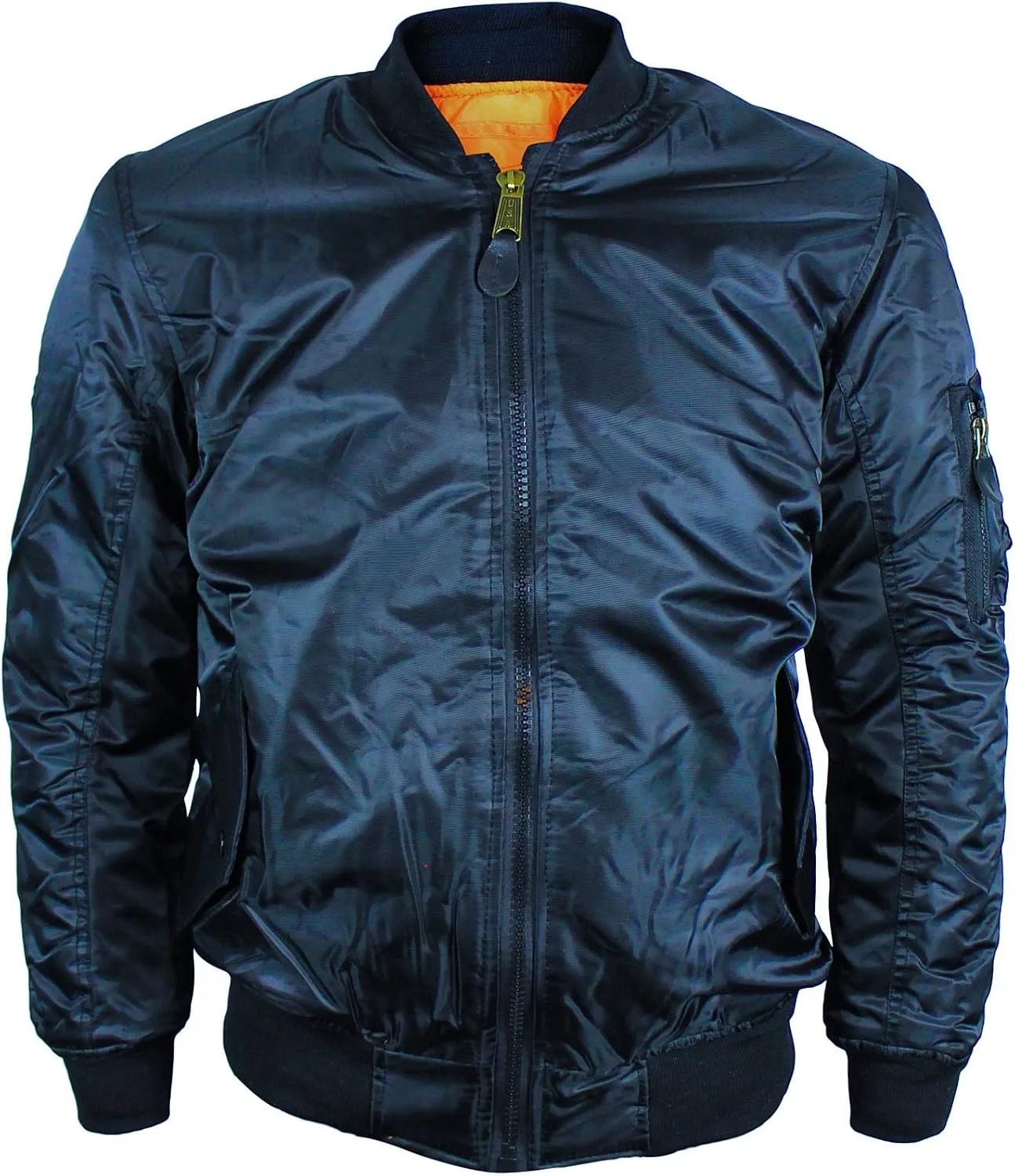 Maximos New Men's Water Resistant Reversible Flight Pilot Bomber Jacket (S, Navy)