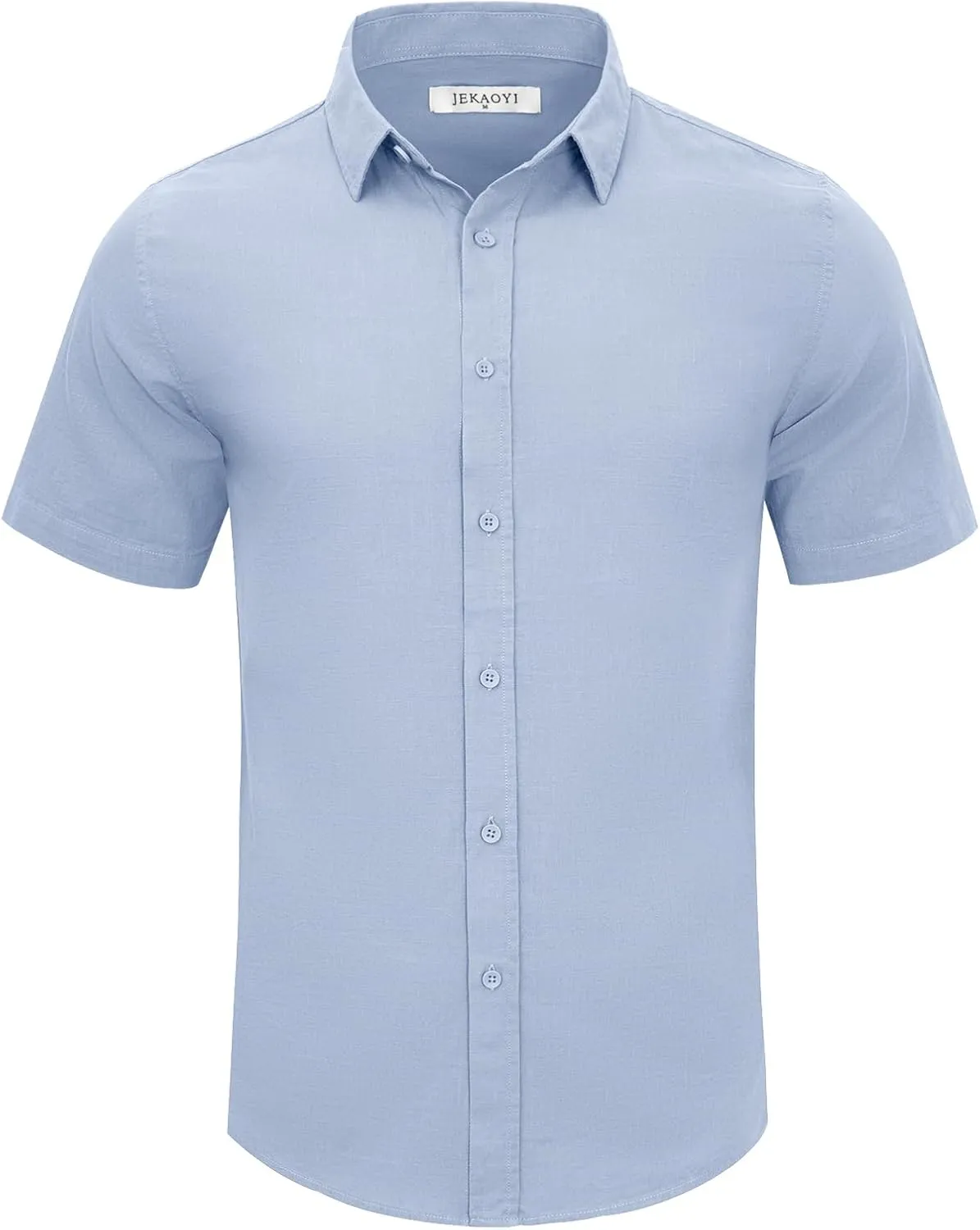 Mens Casual Linen Button Down Short Sleeve Shirts Beach Summer Spread Collar Pocket Tops