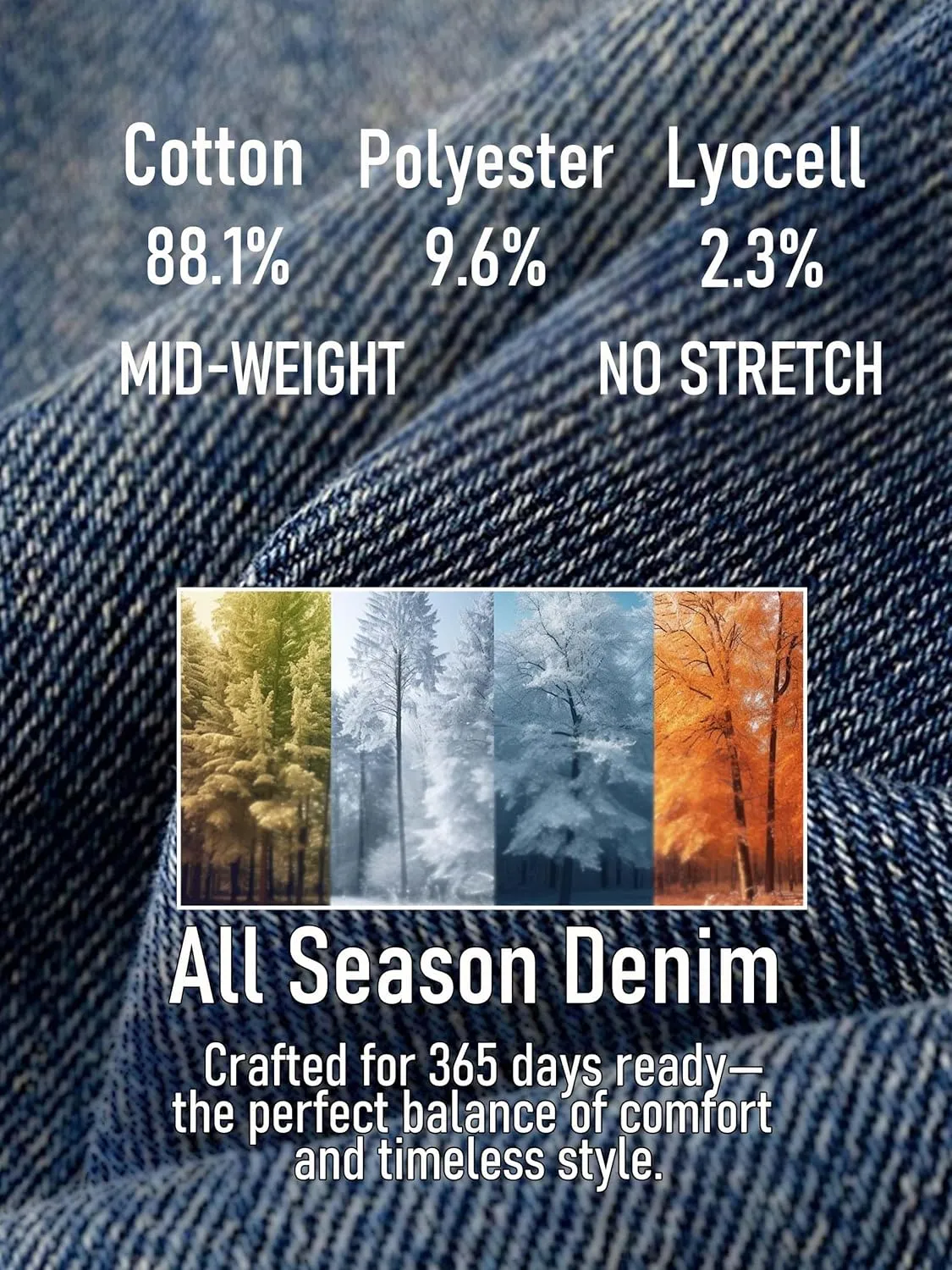 Men's Loose Fit Jeans Wide Leg Medium Weight Denim Pants Vintage Washed
