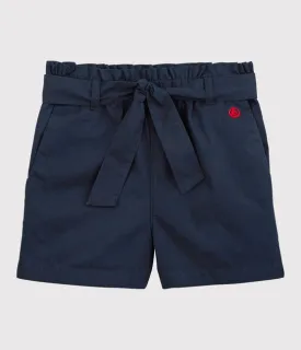 Navy Cotton Serge Shorts
