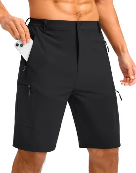 Pudolla Men's Hiking Shorts 11" Lightweight Cargo Work Shorts for Men Summer Travel Golf Casual Outdoor with 5 Pockets