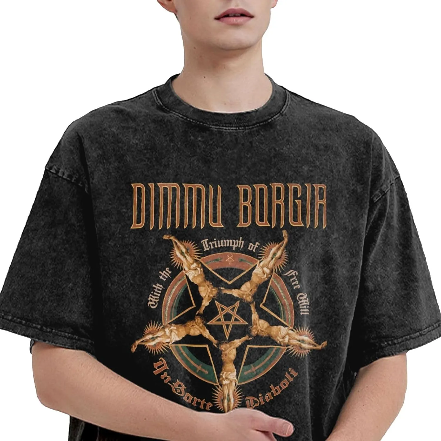 Shirt Men's Oversized Loose Fit Vintage Washed Cotton Casual T-Shirts