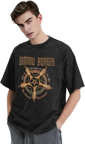 Shirt Men's Oversized Loose Fit Vintage Washed Cotton Casual T-Shirts