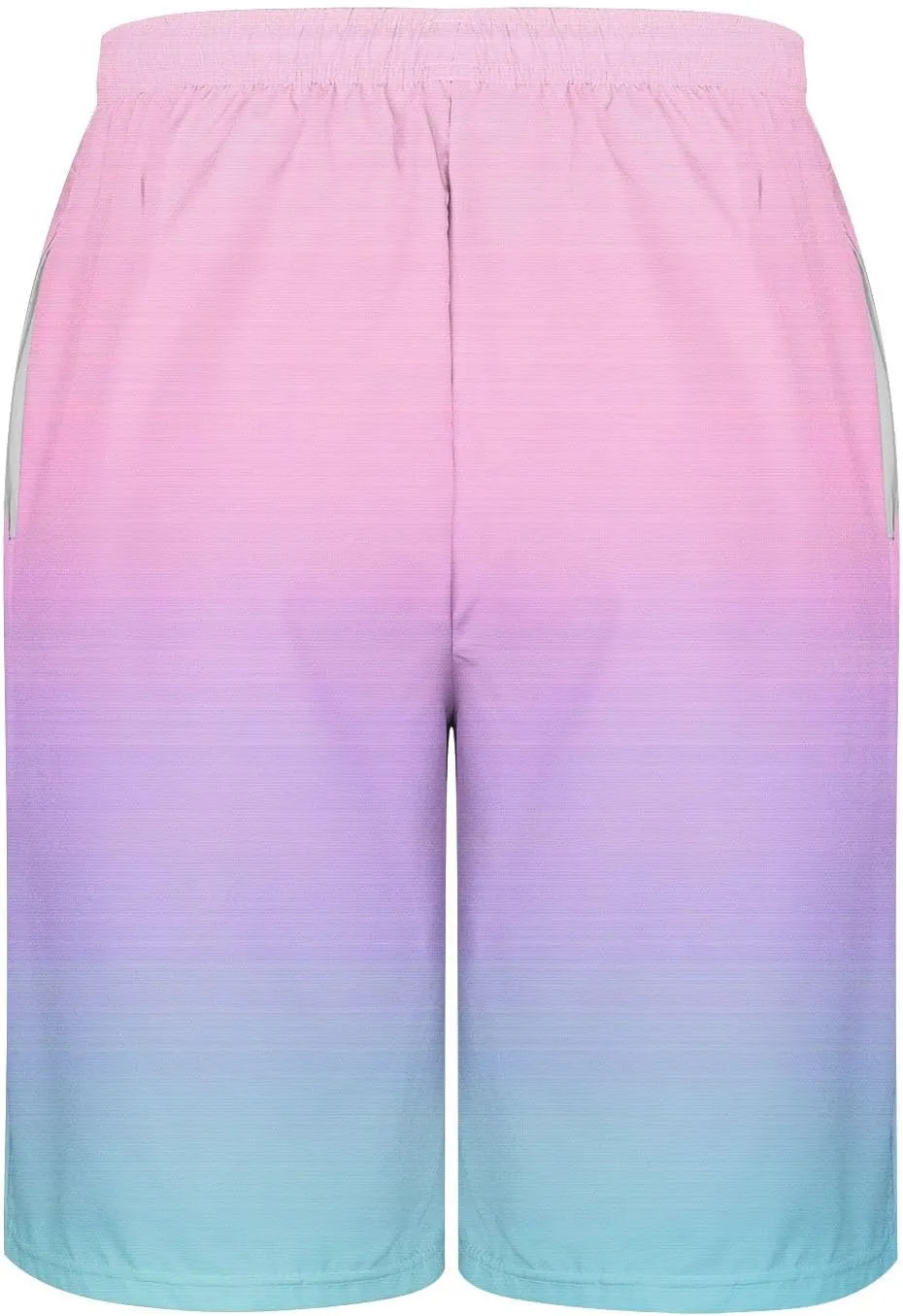 Summer Shorts for Men Gradient Lightweight Quick Dry Short Pants Hawaiian Beach Casual Crop Trouser with Pockets