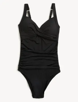 Tummy Control Padded Ruched Plunge Swimsuit