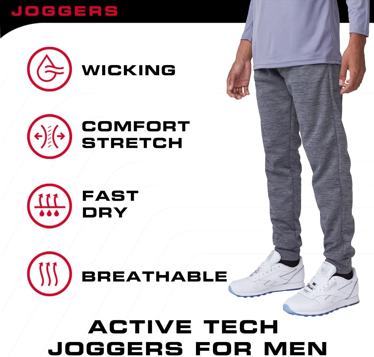 Ultra Performance 3 Pack Mens Joggers Mens Athletic Sweatpants with Pockets for Men, Small - 3X