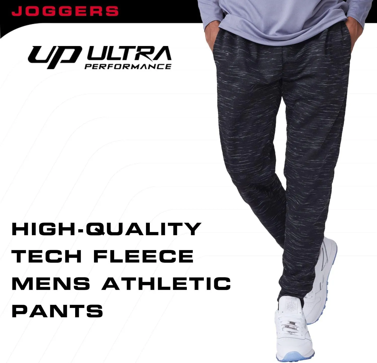 Ultra Performance 3 Pack Mens Joggers Mens Athletic Sweatpants with Pockets for Men, Small - 3X